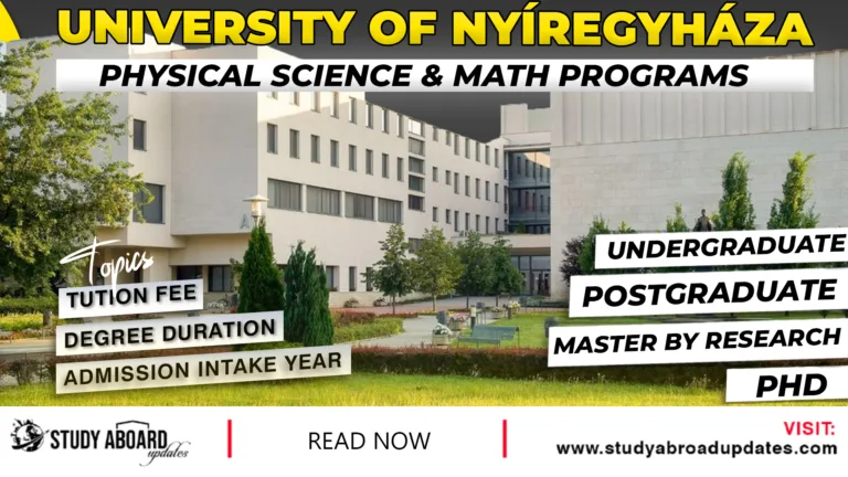 University of Nyíregyháza Physical Science & Math Programs