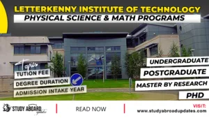 Letterkenny Institute of Technology Physical Science & Math Programs