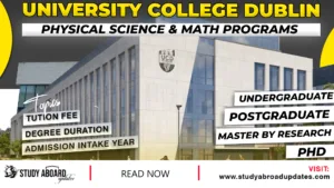 University College Dublin Physical Science & Math Programs