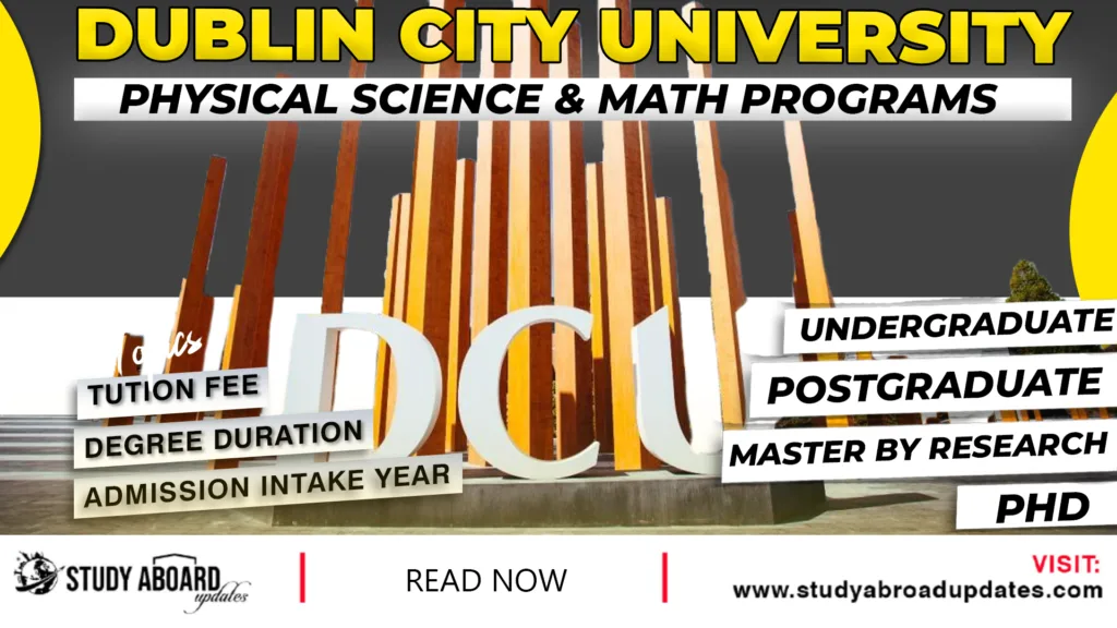 Dublin City University Physical Science & Math Programs