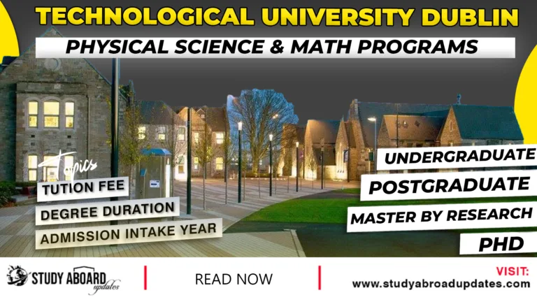 Technological University Dublin Physical Science & Math Programs