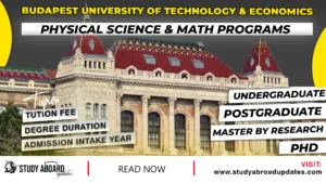 Budapest University of Technology & Economics Physical Science & Math Programs