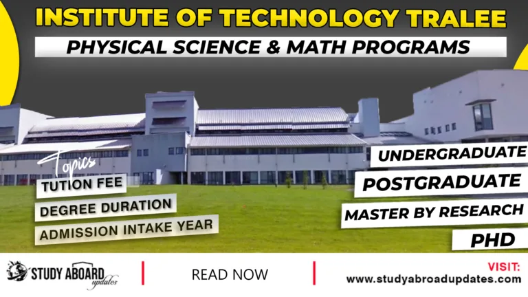 Institute of Technology Tralee Physical Science & Math Programs