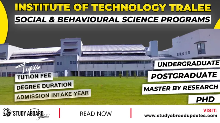 Institute of Technology Tralee Social & Behavioural Science Programs