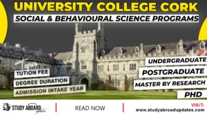 University College Cork Social & Behavioural Science programs
