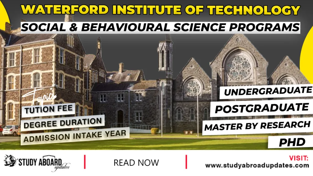 Waterford Institute of Technology Social & Behavioural Science Programs