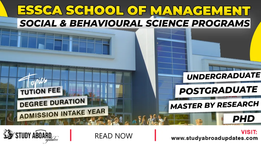 ESSCA School of Management Social & Behavioural Science Programs