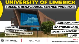 University of Limerick Social & Behavioural Science Programs