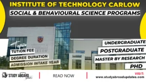 Institute of Technology Carlow Social & Behavioural Science Programs