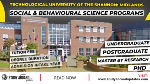 Technological University of the Shannon: Midlands Social & Behavioural Science Programs