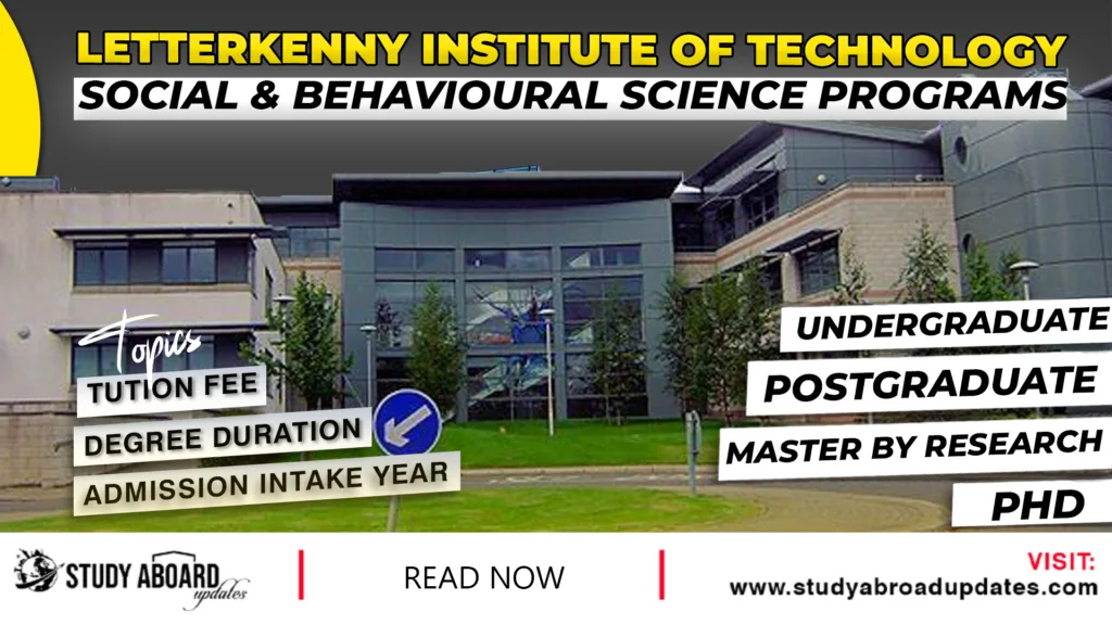 Letterkenny Institute of Technology Social & Behavioural Science Programs