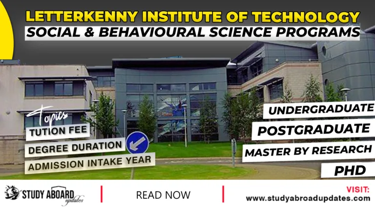 Letterkenny Institute of Technology Social & Behavioural Science Programs