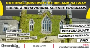 National University of Ireland Galway Social & Behavioural Science Programs