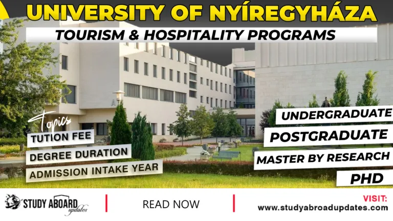 University of Nyíregyháza Tourism & Hospitality Programs