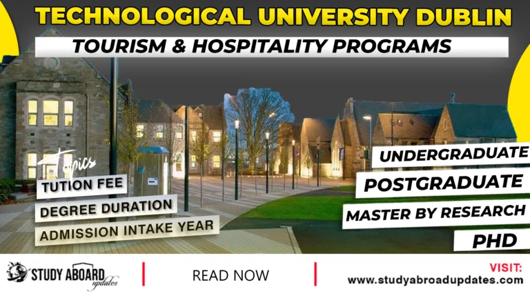 Technological University Dublin Tourism & Hospitality Programs