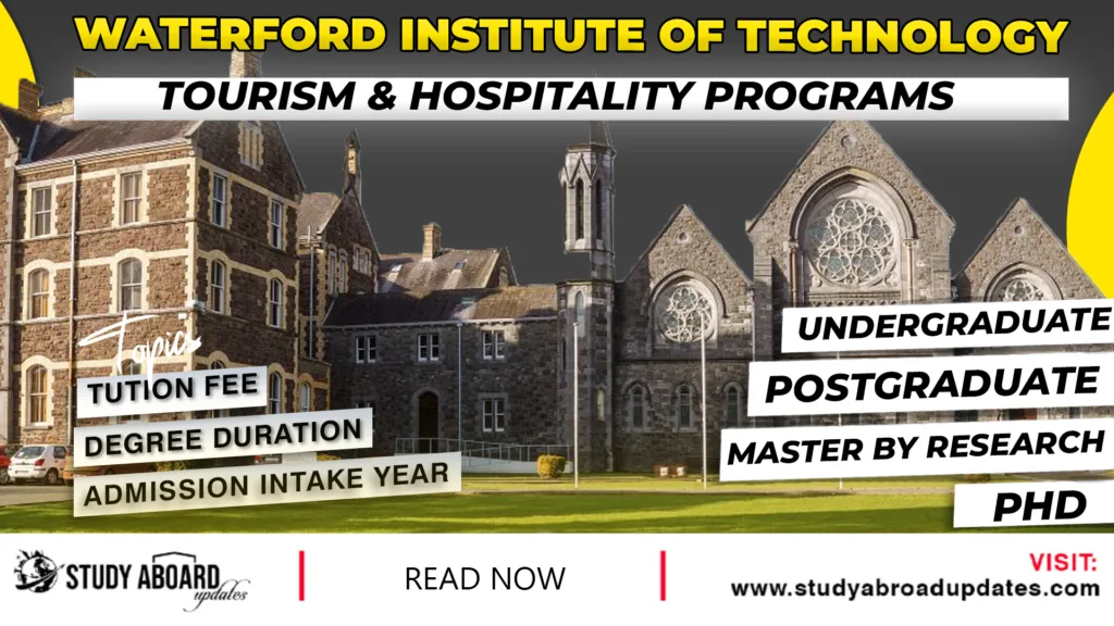 Waterford Institute of Technology Tourism & Hospitality Programs