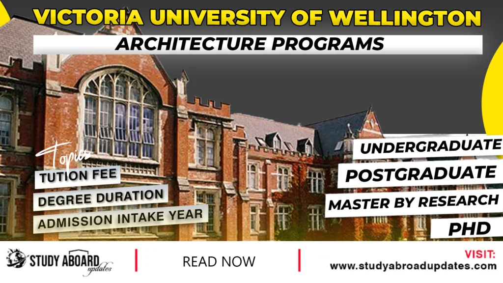 Victoria University of Wellington Architecture Programs