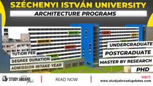 Széchenyi István University Architecture Programs
