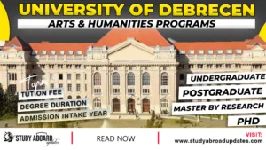 University of Debrecen Arts & Humanities Programs