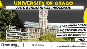 University of Otago Arts & Humanities Programs
