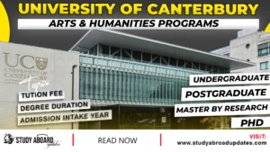 University of Canterbury Arts & Humanities Programs