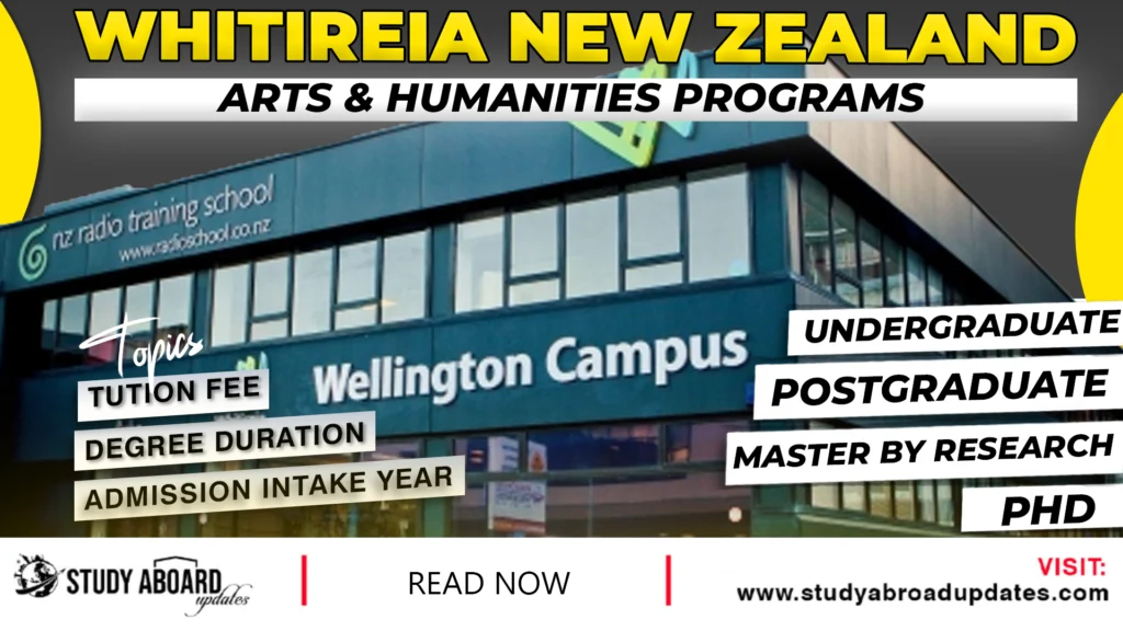 Whitireia New Zealand Arts & Humanities Programs