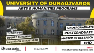 University of Dunaújváros Arts & Humanities programs