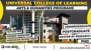 Universal College of Learning Arts & Humanities Programs