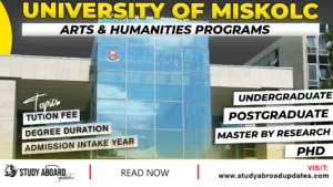University of Miskolc Arts & Humanities Programs