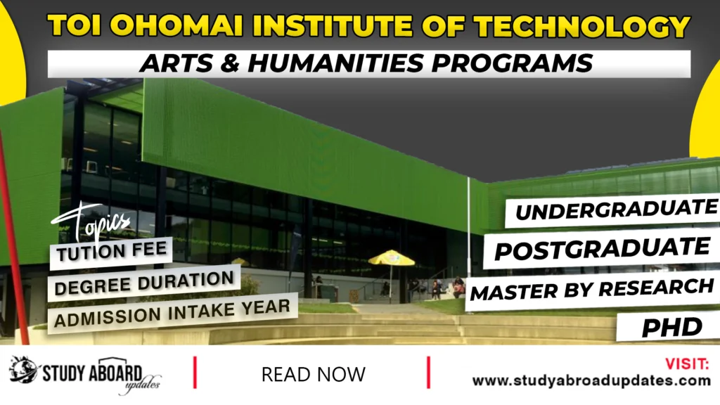 Toi Ohomai Institute of Technology Arts & Humanities Programs