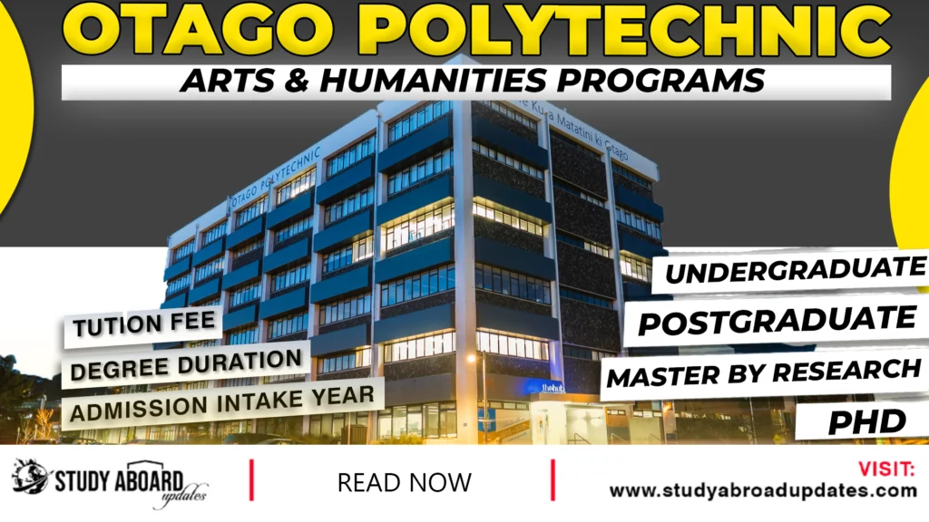 Otago Polytechnic Arts & Humanities Programs