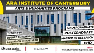 Ara Institute of Canterbury Arts & Humanities Programs