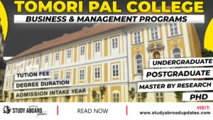 Tomori Pál College Business & Management Programs