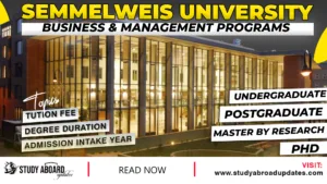 Semmelweis University Business & Management Programs