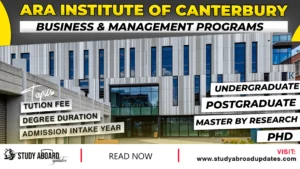 Ara Institute of Canterbury Business & Management Programs