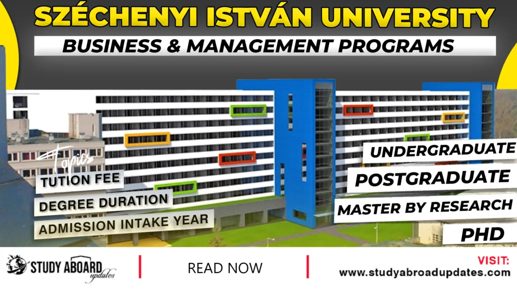 Széchenyi István University Business & Management Programs