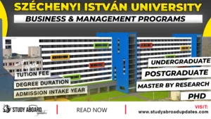 Széchenyi István University Business & Management Programs
