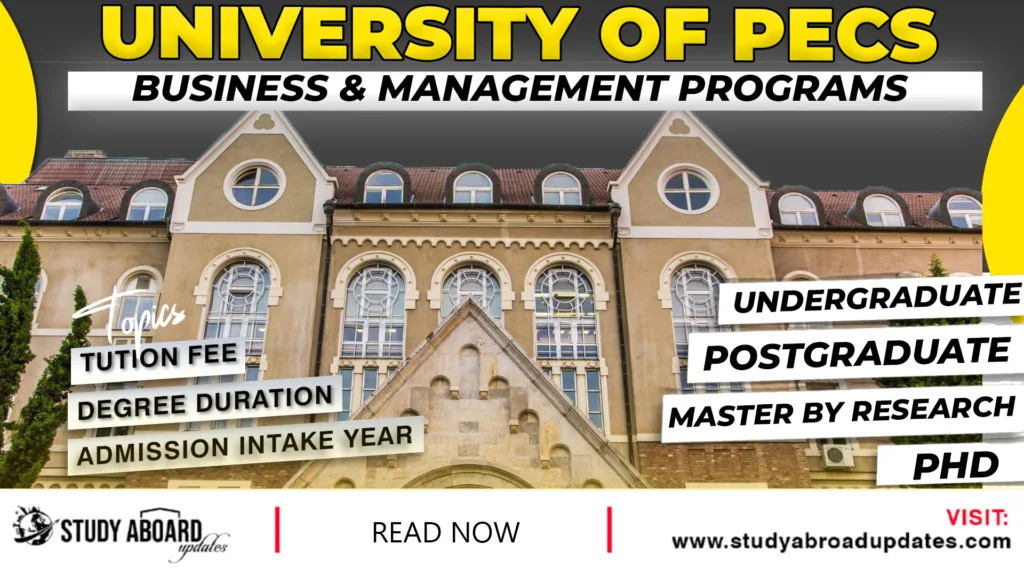 University of Pecs Business & Management Programs