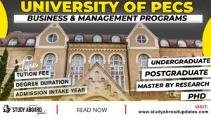 University of Pecs Business & Management Programs