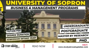 University of Sopron Business & Management Programs