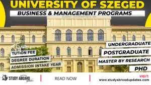 University of Szeged Business & Management Programs