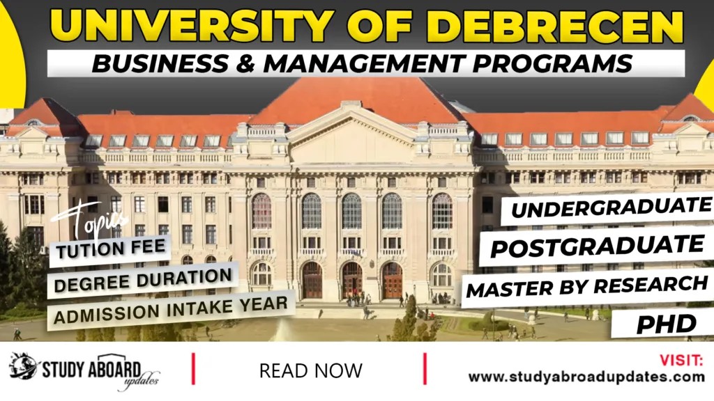 University of Debrecen Computer & IT Programs