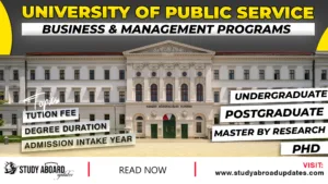 University of Public Service Business & Management Programs