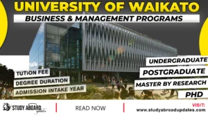University of Waikato Business & Management Programs