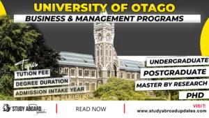 University of Otago Business & Management Programs