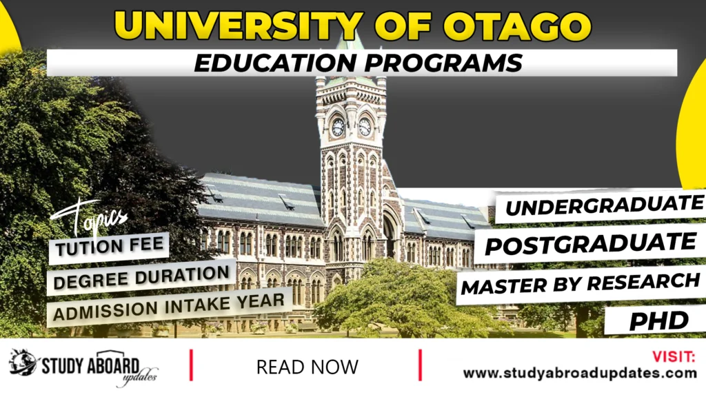 University of Otago Education Programs