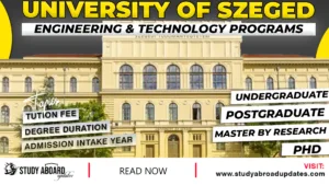 University of Szeged Engineering & Technology Programs