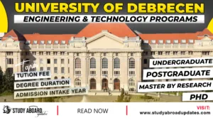 University of Debrecen Engineering & Technology Programs