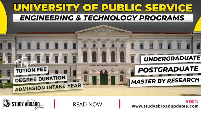 University of Public Service Engineering & Technology Programs