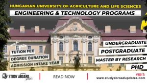 Hungarian University of Agriculture and Life Sciences Engineering & Technology Programs